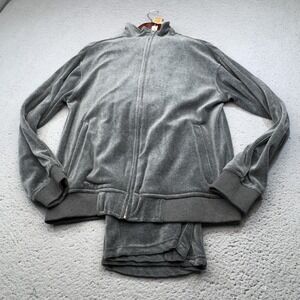 Sweatsedo Track Suit Mens Small Gray Velour 2 Piece Sweatsuit Jacket Pants Set